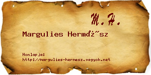 Margulies Hermész névjegykártya